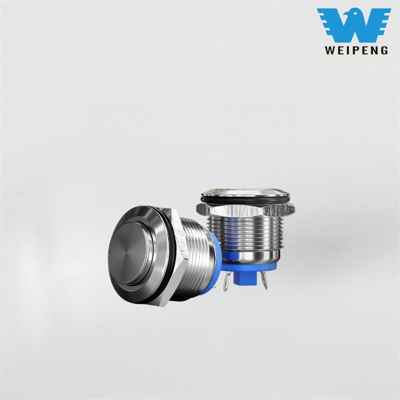 16/19 mm-es gépindító fém nyomógombos kapcsoló